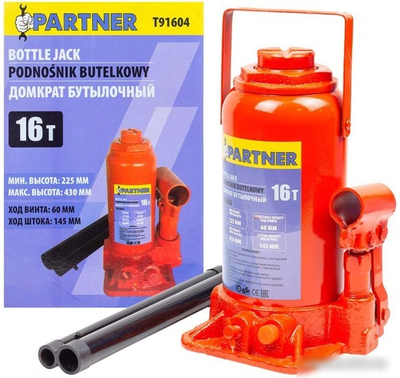 Бутылочный домкрат Partner PA-T91604 (16т)