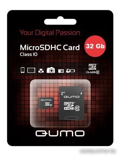 Карта памяти QUMO microSDHC (Class 10) 32GB (QM32GMICSDHC10)
