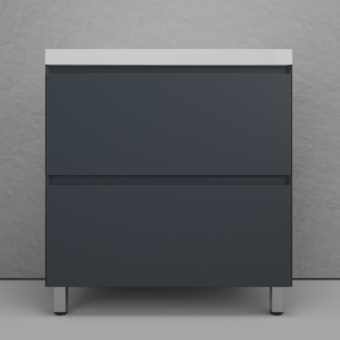 Symbolite Тумба под умывальник Манхэттен 80 Plus 2 ящика + Asti 80x45 (графит)