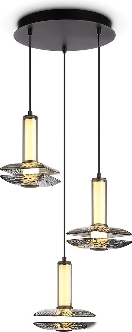 Люстра средней высоты Ambrella light LH31012/3 GR/SM (серый/дымчатый)