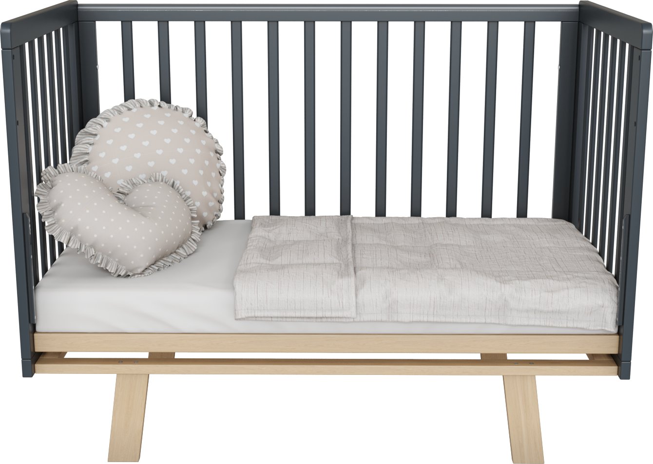Кроватка-трансформер Incanto Anniken (графит/бук)