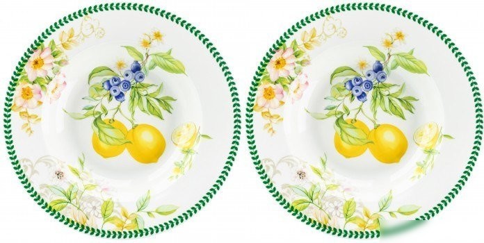 Набор тарелок Elan Gallery Лимоны 420751 (New Bone China)
