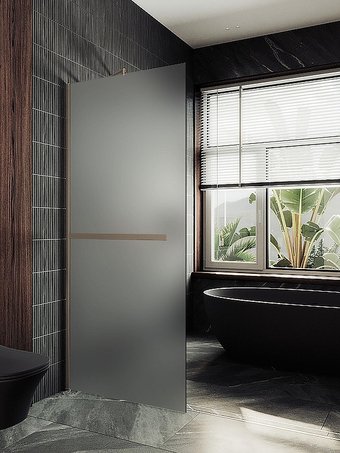 Душевая стенка MaybahGlass 99x195 MGD-1463-2ш (сатин стекло/бронза)