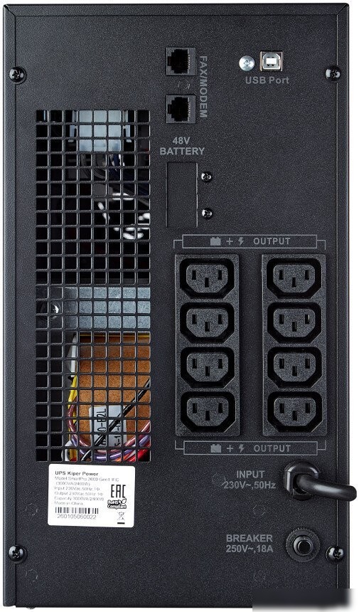 Источник бесперебойного питания Kiper Power SmartPro 3000 Gen1 IEC (3000VA/2400W)