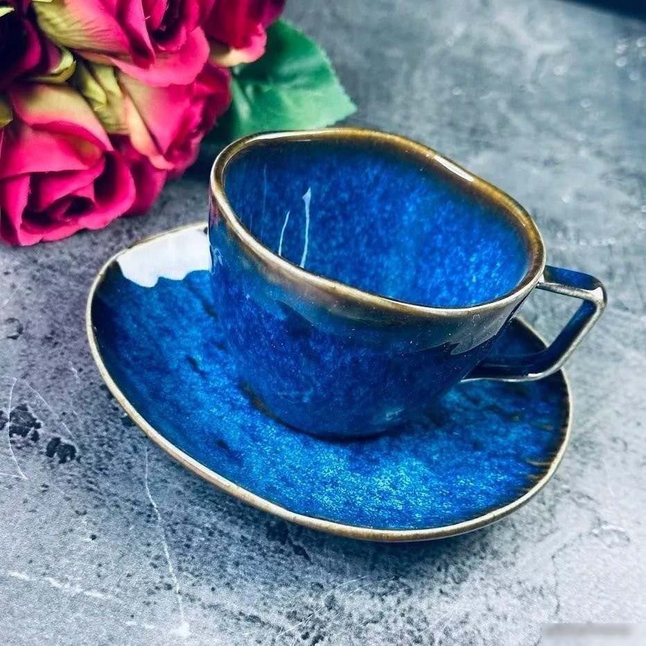 Чашка с блюдцем Lenardi Aquamarine 133-291