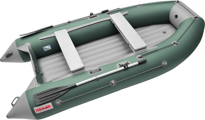Моторно-гребная лодка Roger Boat Trofey 2900 (без киля, зеленый/серый)