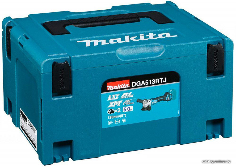 Угловая шлифмашина Makita DGA513RTJ (с 2-мя АКБ)