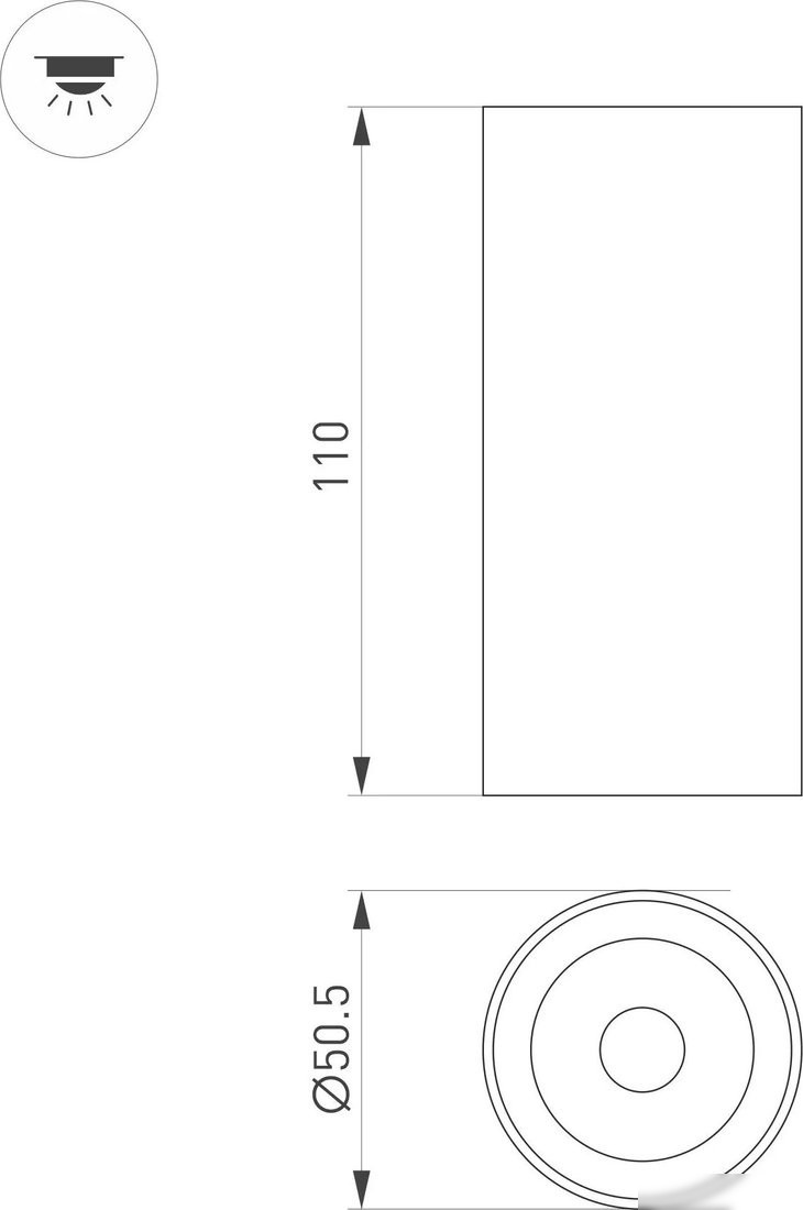 Точечный светильник Arlight SP-GABI-SURFACE-R50-9W Warm3000 BK 36deg 050718
