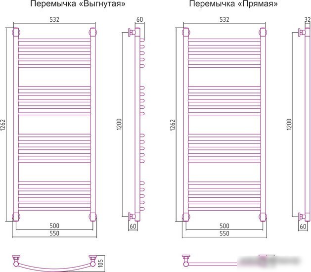Полотенцесушитель Сунержа Богема+ 1200x500 31-0220-1250