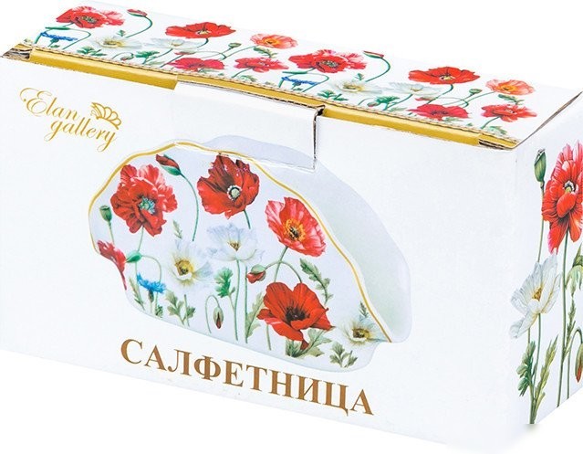 Салфетница Elan Gallery Маки New Bone China 420456