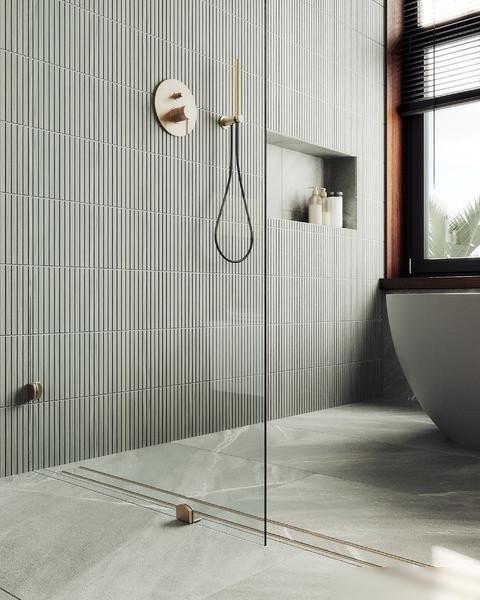 Душевая стенка MaybahGlass 79x195 MGD-259-2 (прозрачное стекло/бронза)
