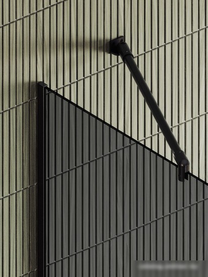 Душевая стенка MaybahGlass 109x119 MGD-717-6у (графитовое стекло/черный)