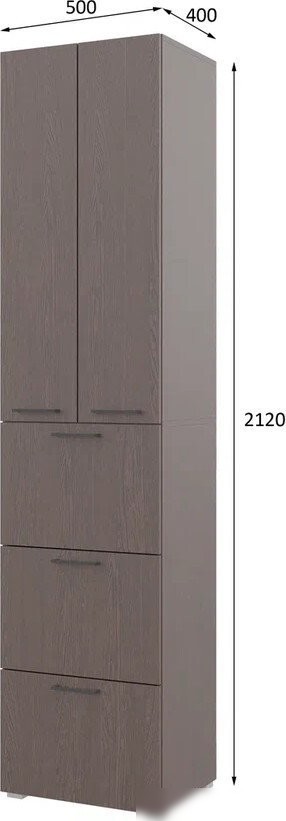 Шкаф распашной Горизонт Бонн 500 3 ящика (венге)
