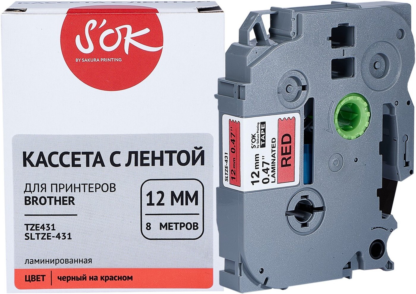Картридж-лента для термопринтера S'OK TZE431