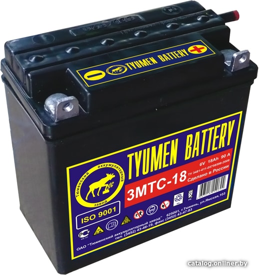 Мотоциклетный аккумулятор Tyumen Battery Лидер 3МТС-18 (18 А·ч) Мотоциклетный аккумулятор Tyumen Battery Лидер 3МТС-18 (18 А·ч)