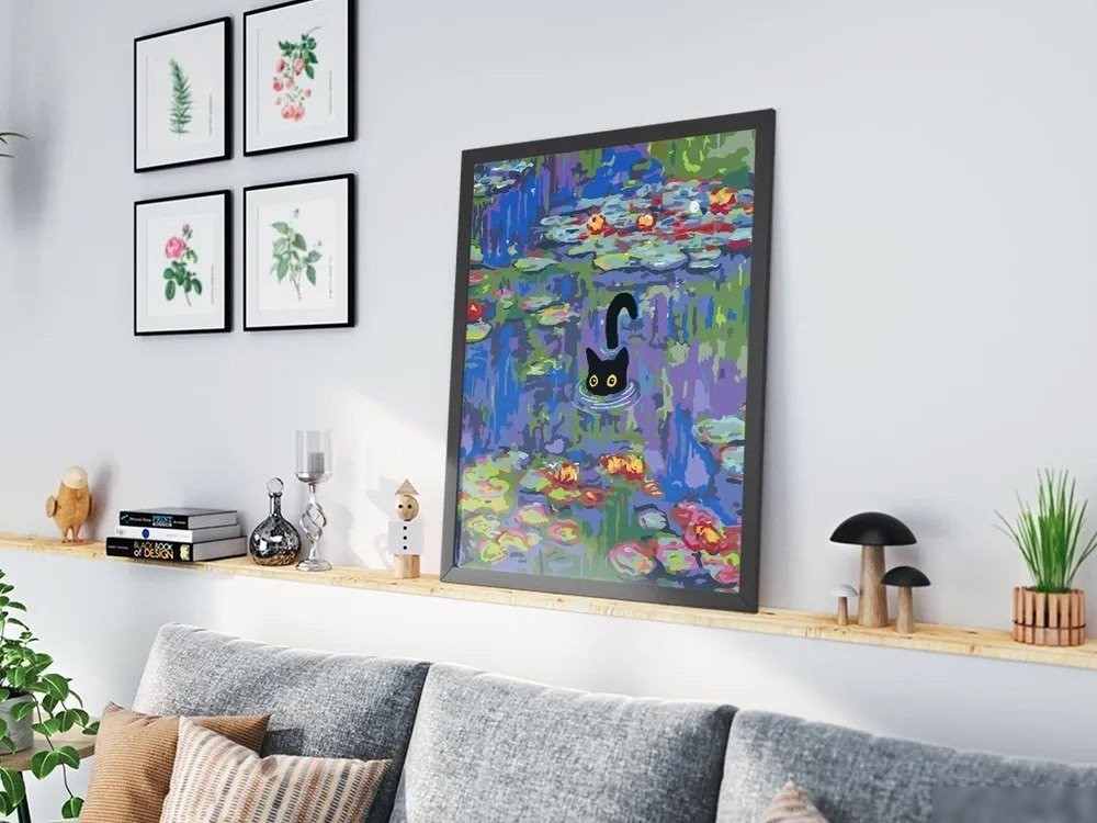 Картина по номерам PaintLine Клод Моне. Лилии с котенком PL-00259