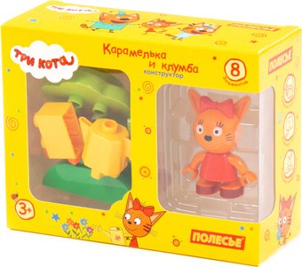 Конструктор Полесье Макси. Три кота. Карамелька и клумба 63752 (8эл)