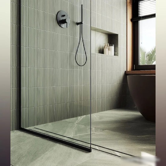Душевая стенка MaybahGlass 195x119 MGD-683-6у (прозрачное стекло/черный)