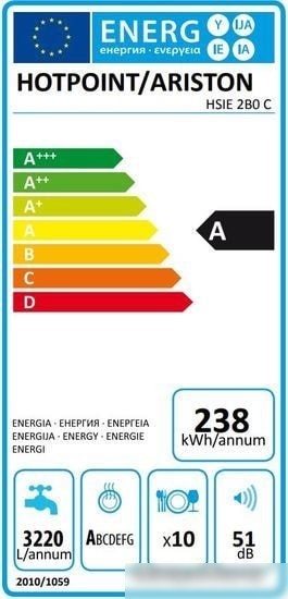 Посудомоечная машина Hotpoint-Ariston HSIE 2B0 C