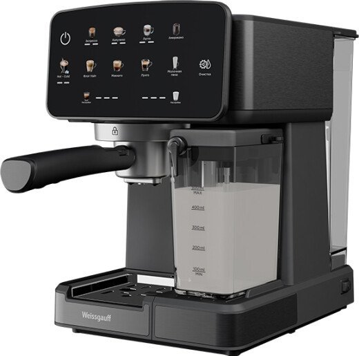 Рожковая кофеварка Weissgauff WCM-356 DB Automatic Cappuccino ColorTouch