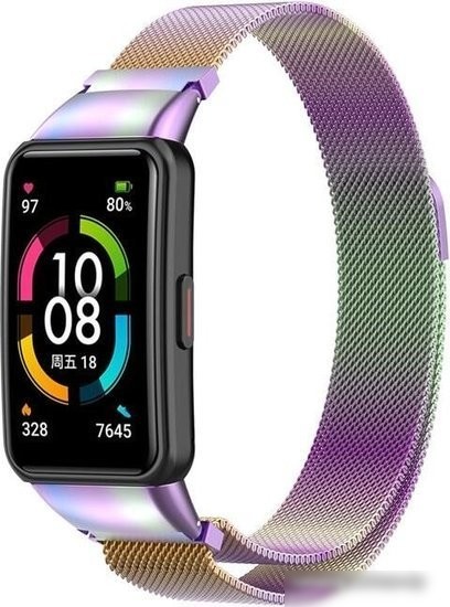 Браслет Rumi Milanese loop металлический для Huawei Band 6 / Honor Band 6 (хамелеон)