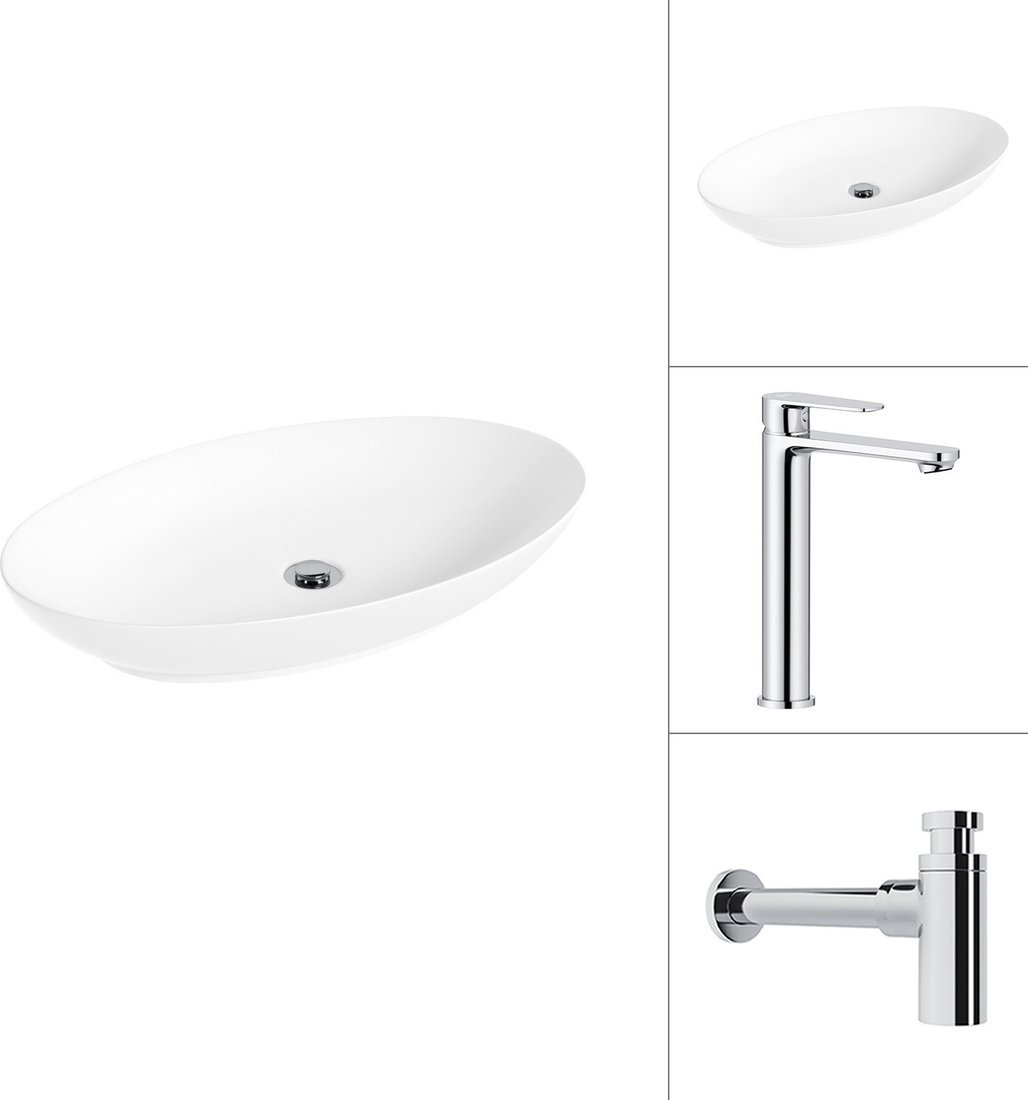 Умывальник Lauter 21571 + Moon 21СK81691C с сифоном 21635CH (хром)