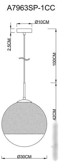 Подвесная люстра Arte Lamp Jupiter Chrome A7963SP-1CC