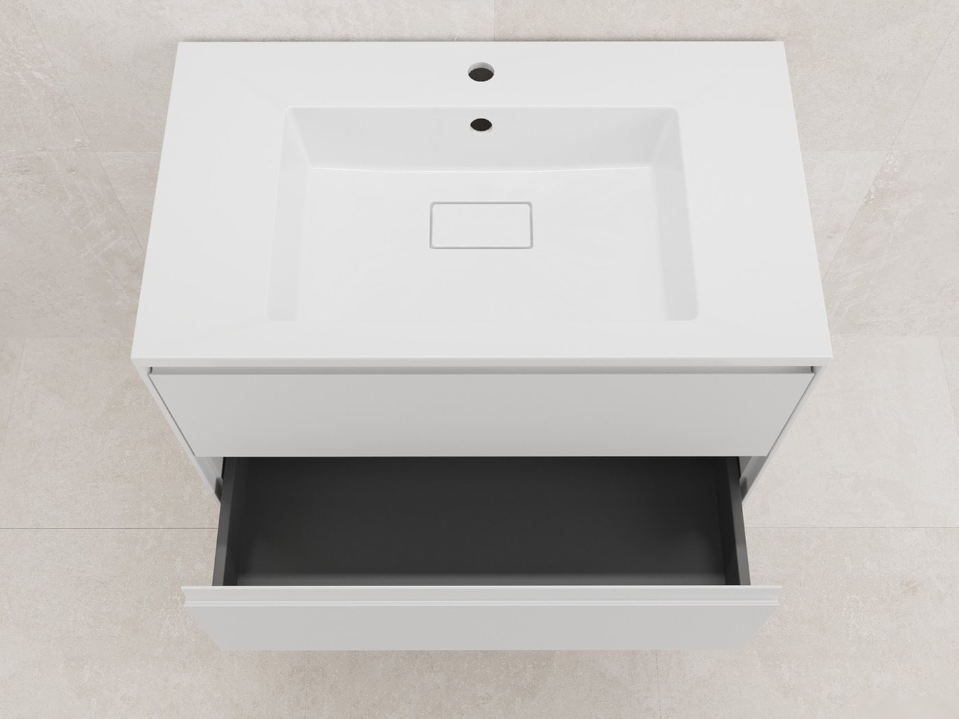 Symbolite Тумба под умывальник Лима 80 Line Plus 2 ящика (подвесная, белый матовый)