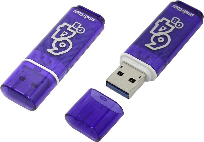 USB Flash Smart Buy Glossy Dark Blue 64GB [SB64GBGS-DB]