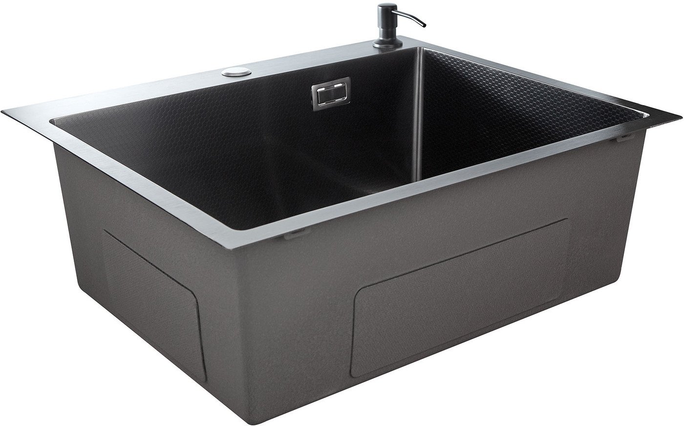 Кухонная мойка Stellar Decor S6550NB-D (нано черный)