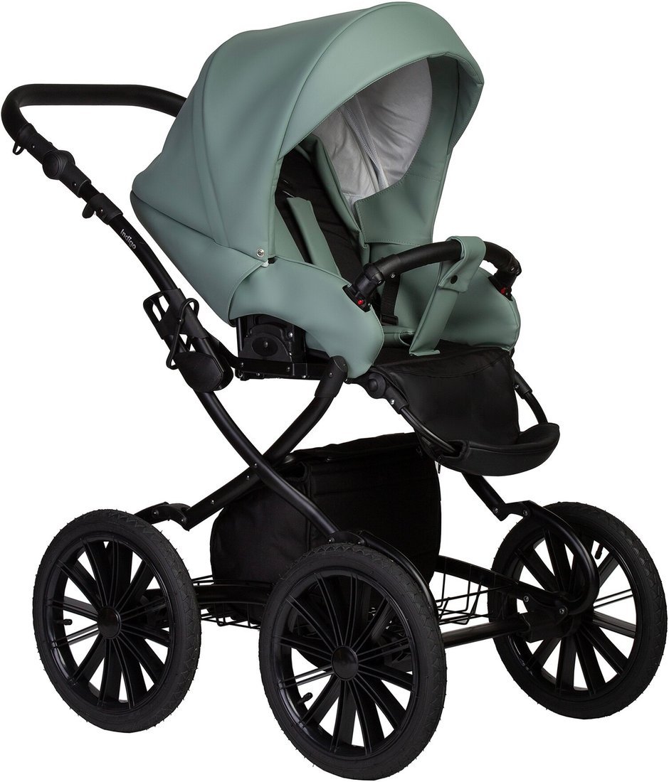 Универсальная коляска Indigo Mio ECO Plus 14" (2 в 1, 03/шалфей кожа)