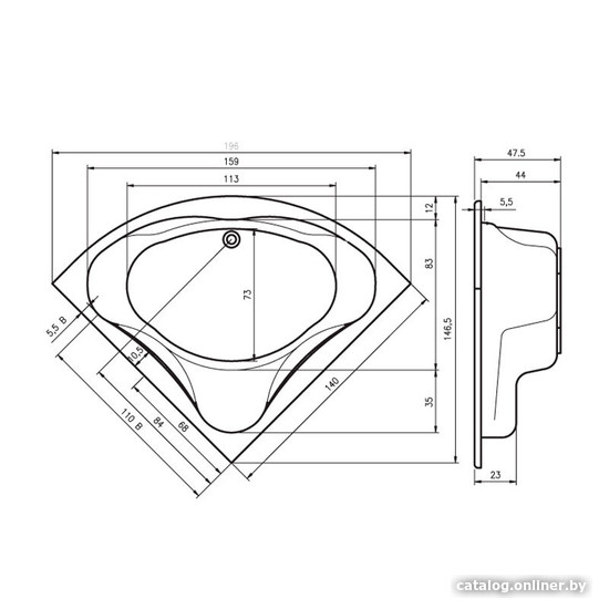 Фронтальный экран под ванну Riho Neo 150x150х57 209263 P011N0500000000