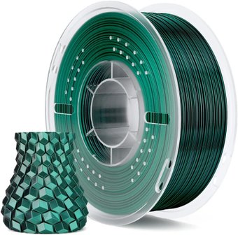 Филамент Elegoo PLA Silk (1.75 мм, 1 кг, черно-зеленый шелк)
