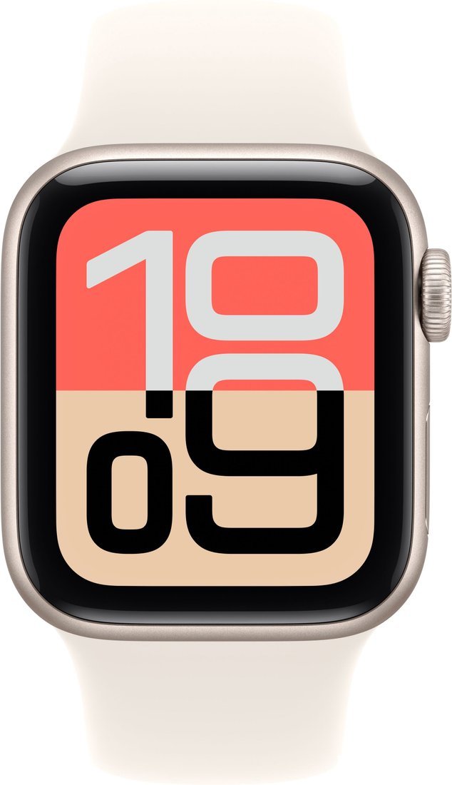 Умные часы Apple Watch SE 3 40 мм (алюминиевый корпус, звездный свет/звездный свет, спортивный силиконовый ремешок S/M)