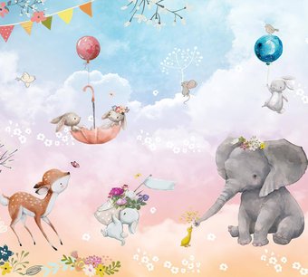 Фотообои Vimala Зверята на шариках 270x300