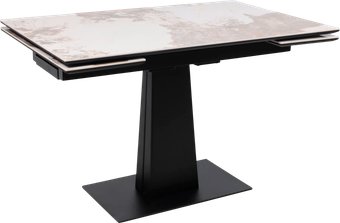 Кухонный стол Lepremo AV 2119 МДФ+керамика раздвижной 1200-1800x800 (белый глянцевый Pandora/черный)