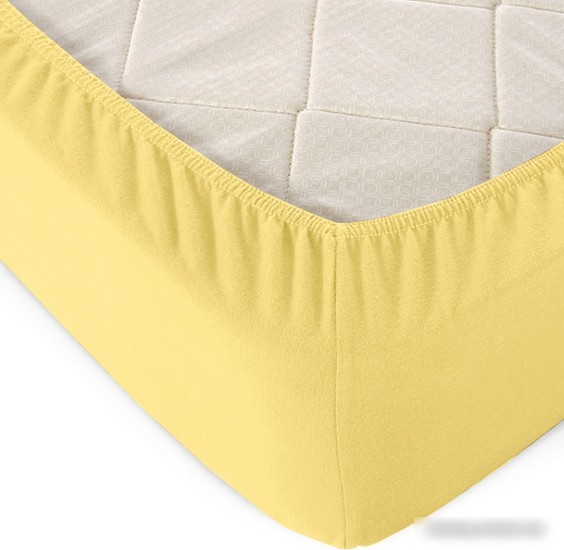 Постельное белье Alleri Трикотажная на резинке 80x200x20см (горчичный)