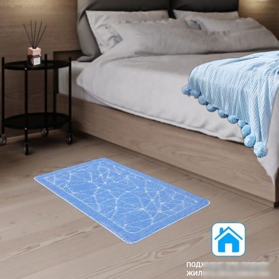 Коврик для ванной Shahintex РР 50x80 (голубой)