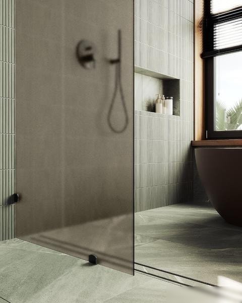 Душевая стенка MaybahGlass 79x195 MGD-265-6 (бронзовое матовое стекло/черный)