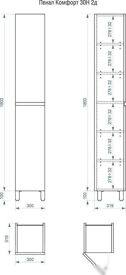 Vela Шкаф-пенал Vela Мира 30Н (двери) левые петли RS623493