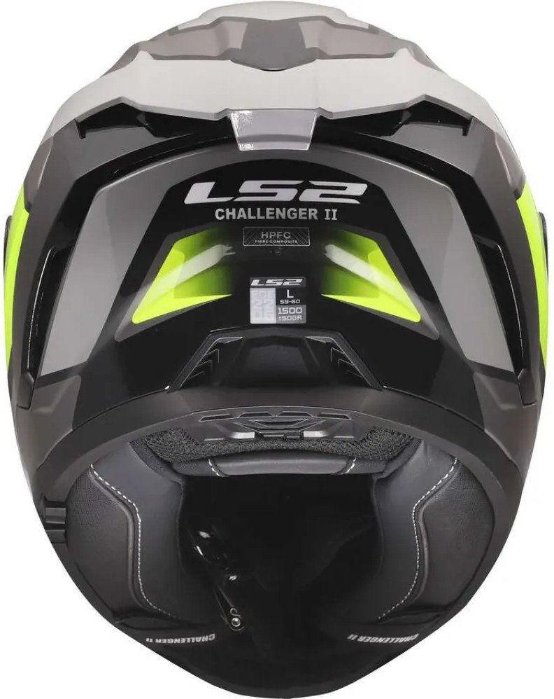 Мотошлем LS2 FF817 Challenger II Viper (3XL, серый/желтый)