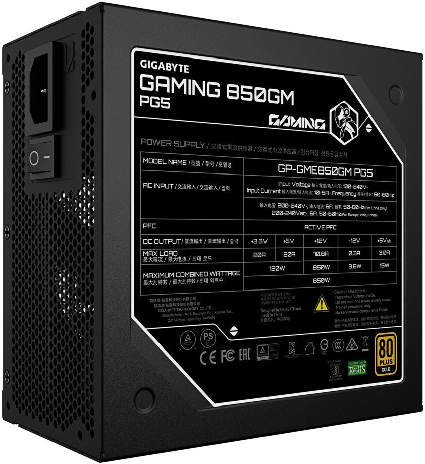 Блок питания Gigabyte Gaming 850GM PG5