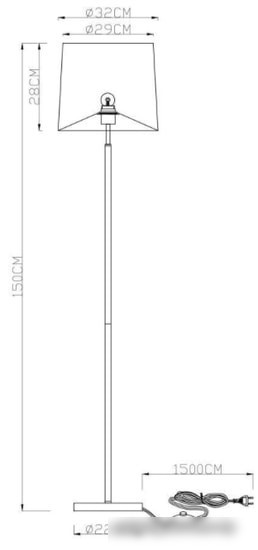 Торшер Arte Lamp Rodos A2589PN-1SS