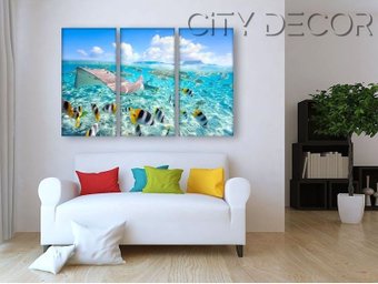 Модульная картина Citydecor Море/Водопады 7.69 75x117 см