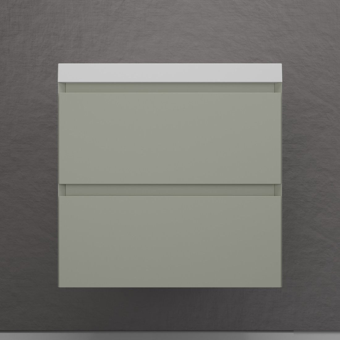 Symbolite Тумба под умывальник Манхэттен 60 Plus 2 ящика + Asti 60x45 (подвесная, олива/серый шелк)
