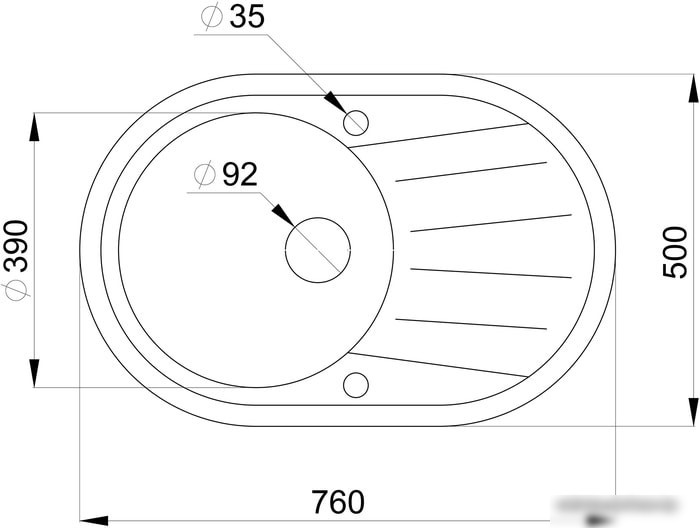 Кухонная мойка Granula 7601 (черный)