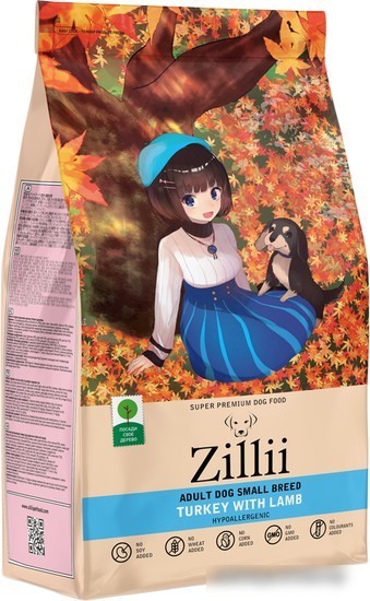 Сухой корм для собак Zillii Adult Dog Small Breed индейка с ягненком 2 кг