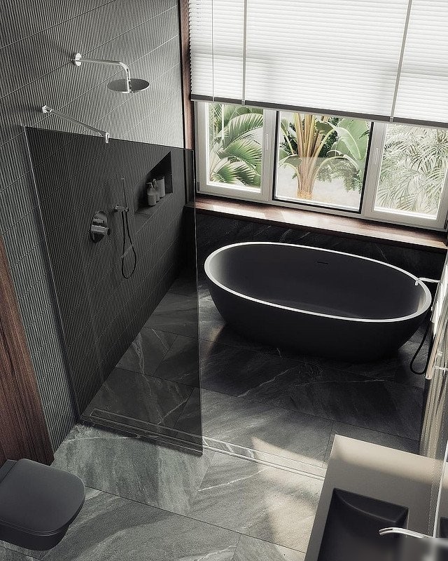 Душевая стенка MaybahGlass 99x195 MGD-1355-4у (графитовое стекло/хром глянцевый)