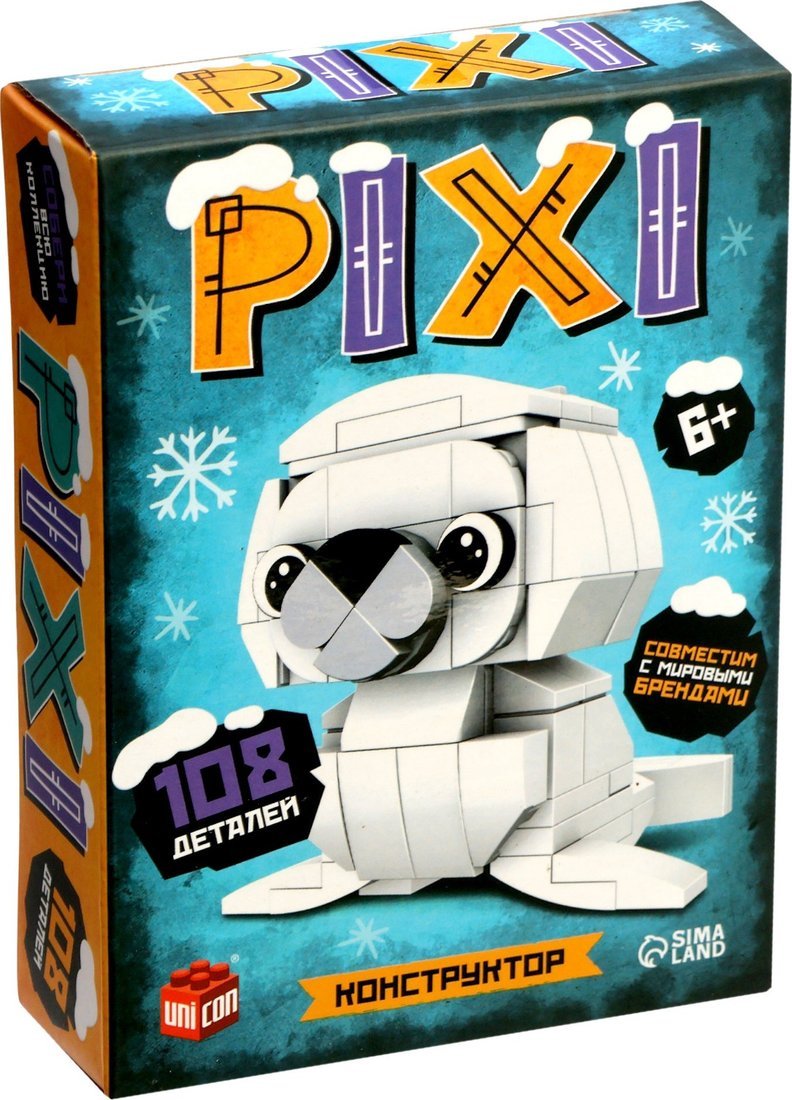 Конструктор Unicon Pixi. Тюлень 30001-1 10797793 (108эл)