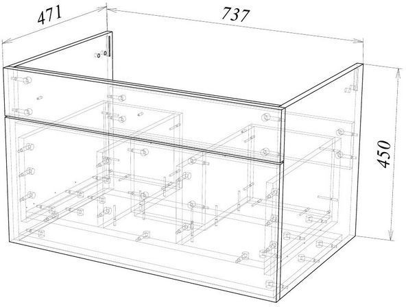 Garda Тумба под умывальник Onda 106Н-750_PVC 09.106н.750.PVC (золотой мрамор)